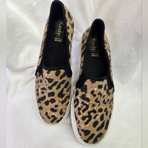 Keds Women's Leopard Print Slip-On Sneakers - Black and Brown